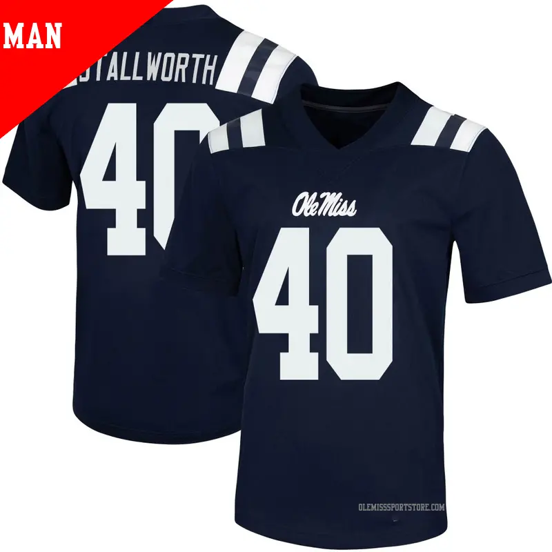Men's #40 Micah Stallworth Ole Miss Rebels Game Navy Untouchable Football Jersey Men's #40 Micah Stallworth Ole Miss Rebels Game Navy Untouchable Football Jersey