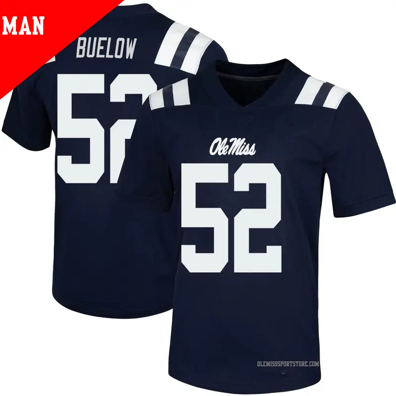 Men's #52 Julius Buelow Ole Miss Rebels Game Navy Untouchable Football Jersey Men's #52 Julius Buelow Ole Miss Rebels Game Navy Untouchable Football Jersey