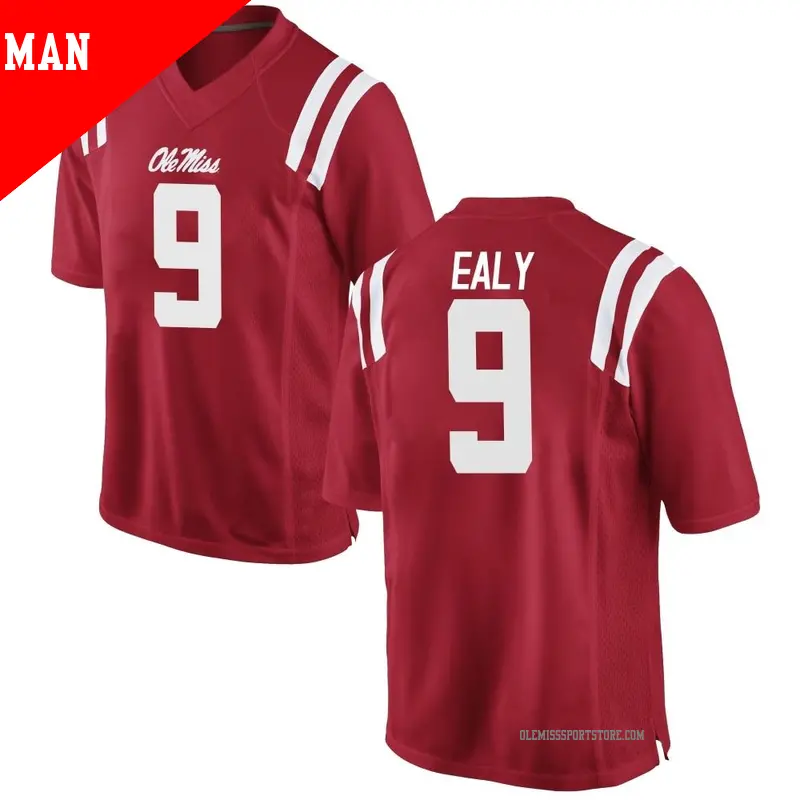 Men's #9 Jerrion Ealy Ole Miss Rebels Replica Red Football College Jersey Men's #9 Jerrion Ealy Ole Miss Rebels Replica Red Football College Jersey