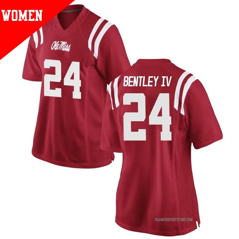 Women's #24 Ulysses Bentley IV Ole Miss Rebels Game Red Football College Jersey Women's #24 Ulysses Bentley IV Ole Miss Rebels Game Red Football College Jersey