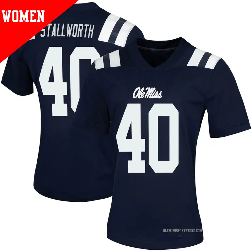 Women's #40 Micah Stallworth Ole Miss Rebels Game Navy Women Untouchable Football Jersey Women's #40 Micah Stallworth Ole Miss Rebels Game Navy Women Untouchable Football Jersey