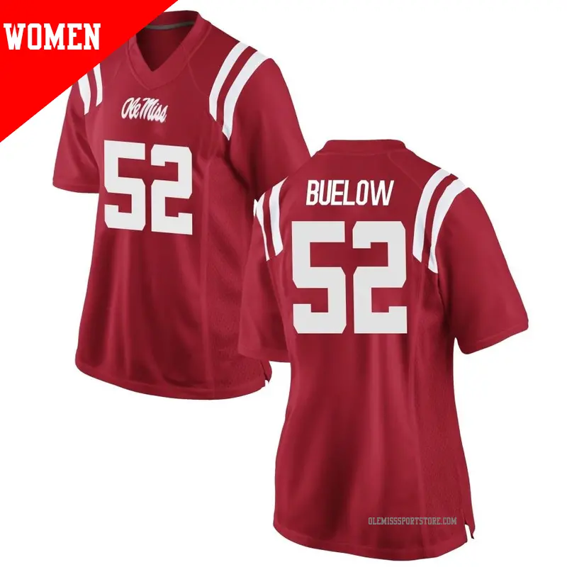 Women's #52 Julius Buelow Ole Miss Rebels Replica Red Football College Jersey Women's #52 Julius Buelow Ole Miss Rebels Replica Red Football College Jersey