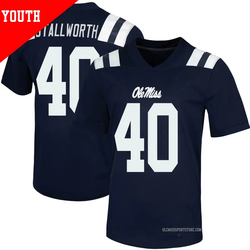 Youth #40 Micah Stallworth Ole Miss Rebels Game Navy Untouchable Football Jersey Youth #40 Micah Stallworth Ole Miss Rebels Game Navy Untouchable Football Jersey