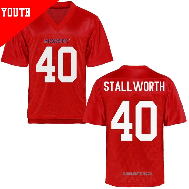 Youth #40 Micah Stallworth Ole Miss Rebels Replica Cardinal Football College Jersey Youth #40 Micah Stallworth Ole Miss Rebels Replica Cardinal Football College Jersey